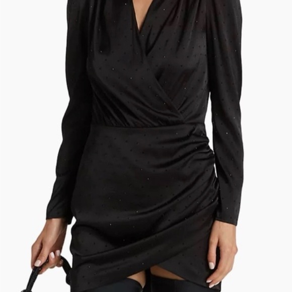 Generation Love The Rafael Black Crystal Stretch Jersey Draped Mini Dress SZ XS - Picture 5 of 6